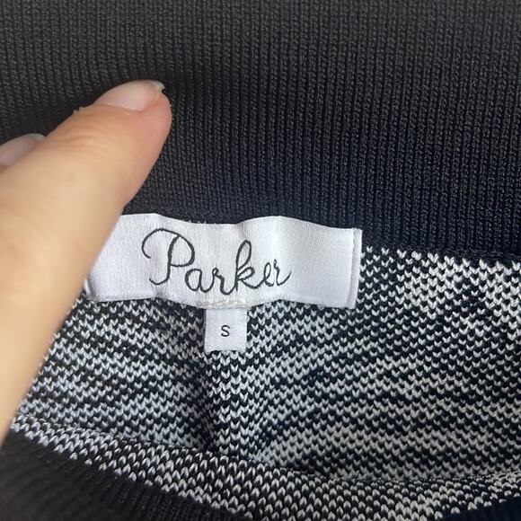 Parker A-line knit sweater geometric pattern pull on mini skirt sz S - Picture 5 of 6